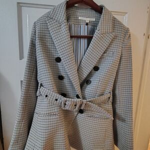 Veronica Beard Checked Double-Breasted Blazer